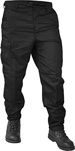 normani Freizeithose/BDU/US Ranger Hose mit seitlich verstellbaren Taillenweite Farbe Dunkelschwarz Größe M von normani