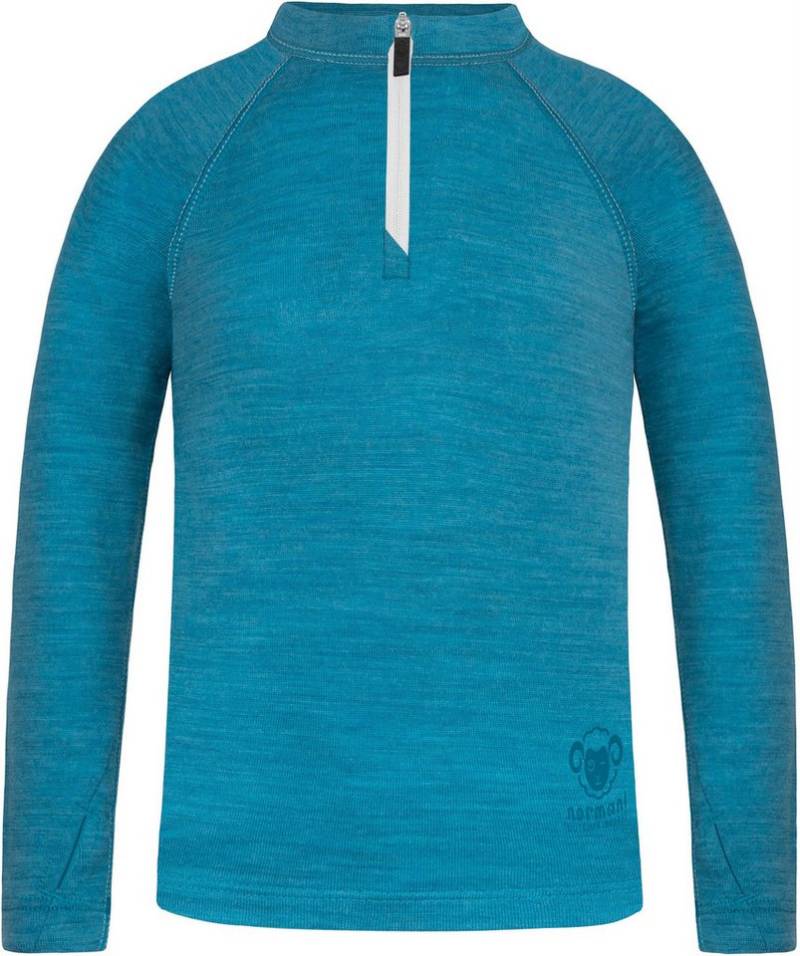 normani Funktionsshirt Kinder Merino Langarm mit 1/4 Zipper Nyapari Pullover mit Zip Skipullover aus 100 % Merinowolle von normani