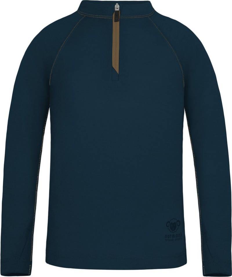 normani Funktionsshirt Kinder Merino Langarm mit 1/4 Zipper Nyapari Pullover mit Zip Skipullover aus 100 % Merinowolle von normani
