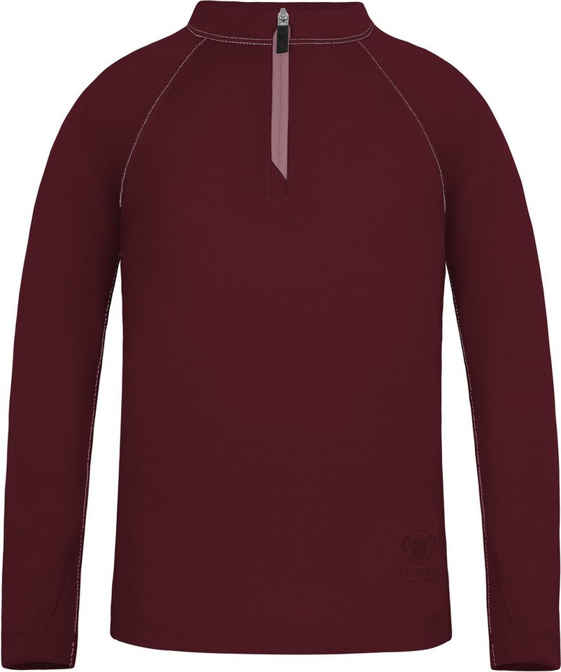 normani Funktionsshirt Kinder Merino Langarm mit 1/4 Zipper Nyapari Pullover mit Zip Skipullover aus 100 % Merinowolle von normani