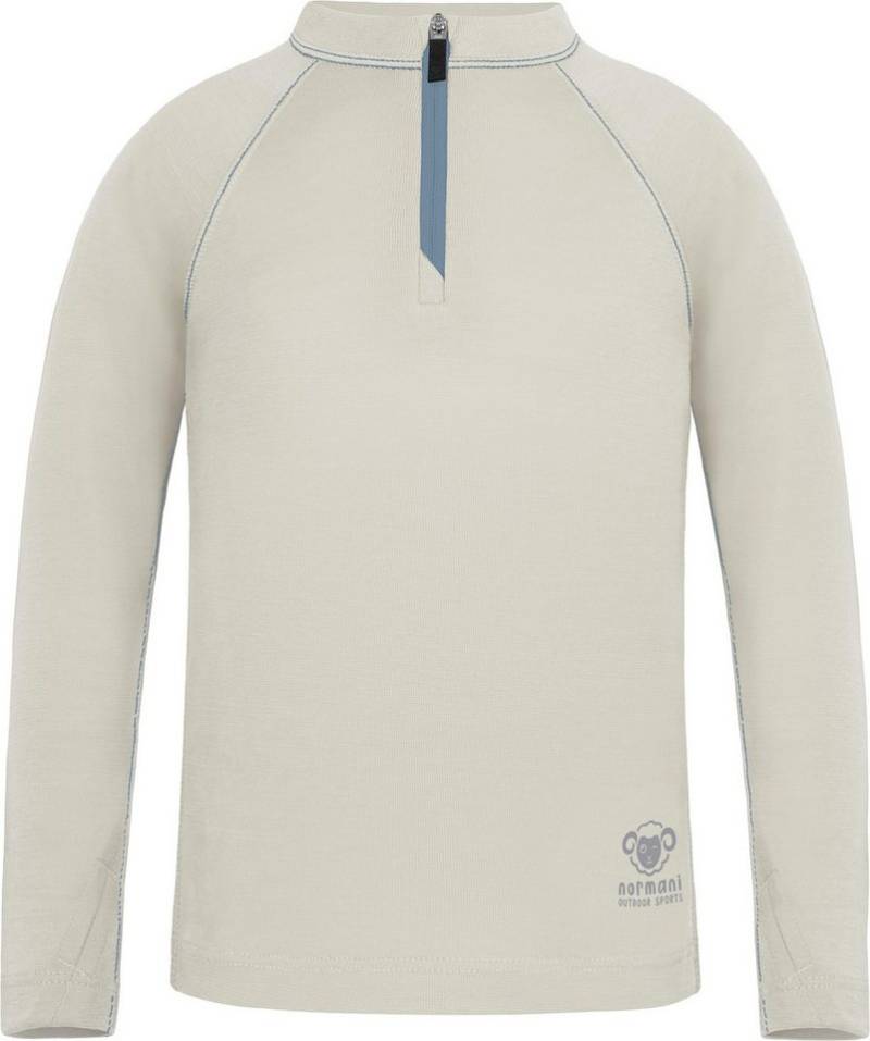normani Funktionsshirt Kinder Merino Langarm mit 1/4 Zipper Nyapari Pullover mit Zip Skipullover aus 100 % Merinowolle von normani