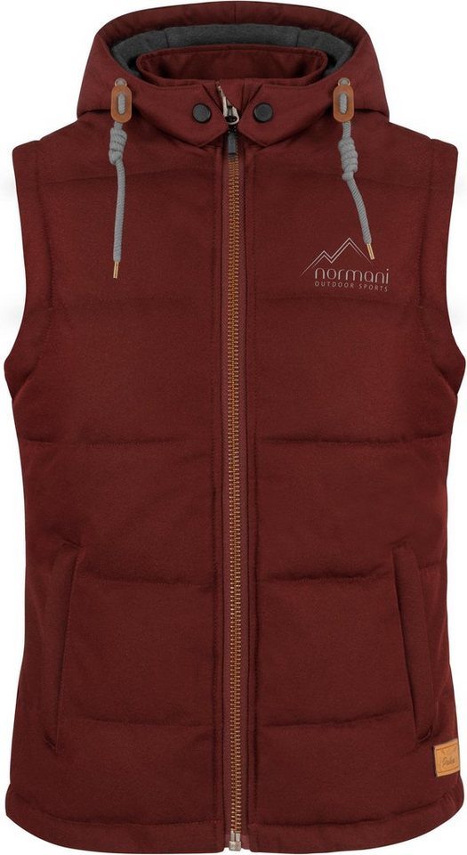 normani Funktionsweste Damen Winter-Steppweste Paihia Winddichte Winterweste mit Kapuze, Stehkragen und Seitentaschen von normani