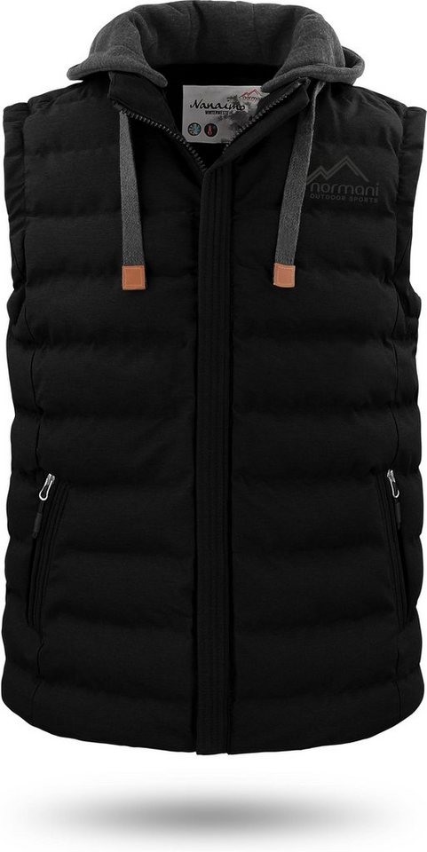 normani Funktionsweste Herren Winter-Steppweste Nanaimo Wattierte Winterweste - winddichter Bodywarmer Weste mit Kapuze von normani