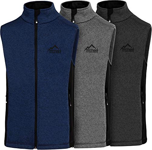 normani Heren Fleeceweste warme, leichte Strick-Fleece Weste Bodywarmer mit Reißverschlusstaschen und Stehkragen Farbe Rot Größe XL von normani