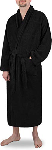 normani Herren Bademantel extra lang aus 100% Baumwolle - Oeko Tex 100 - für große Menschen Farbe Schwarz Größe XXL von normani