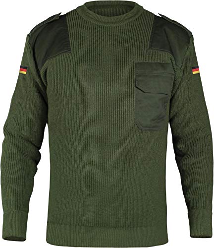 normani Herren Bundeswehr Pullover Original nach TL Winterpulloverullover mit Brusttasche und Deutschlandfahne Farbe Olive Größe 3XL/58 von normani