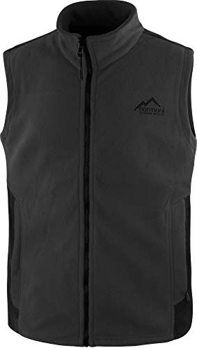 normani Herren Fleeceweste mit Reißverschlusstaschen und Stehkragen - warm, leicht 280 g/m² - ZIP-T3K System Farbe Anthrazit/Schwarz Größe 6XL von normani