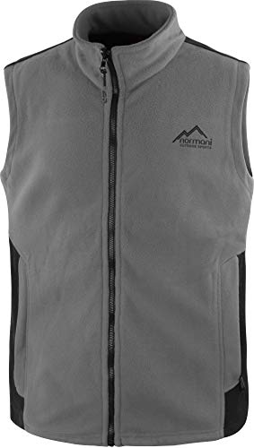 normani Herren Fleeceweste mit Reißverschlusstaschen und Stehkragen - warm, leicht 280 g/m² - ZIP-T3K System Farbe Grau/Schwarz Größe 3XL von normani