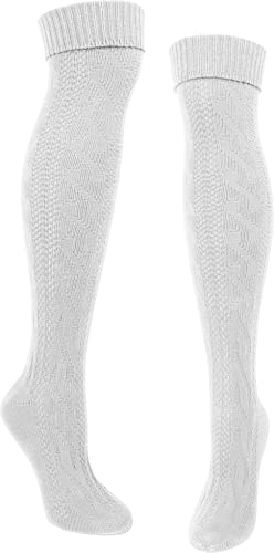 normani Herren Kniebundstrümpfe aus Baumwolle – Trachtenstrümpfe für Musikverein & Blaskapelle | Auswahl: 1, 2, 3 oder 5 Paar Farbe 1 Paar Weiß Größe 39/42 von normani