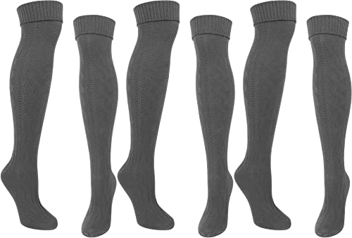 normani Herren Kniebundstrümpfe aus Baumwolle – Trachtenstrümpfe für Musikverein & Blaskapelle | Auswahl: 1, 2, 3 oder 5 Paar Farbe 3 Paar Anthrazit Größe 43/46 von normani