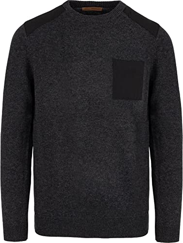 Herren Merino Premium Pullover Winterpullover Strickpullover Outdoor Langarm-Shirt aus 100% zertifizierter RWS Merinowolle - Rundhalspullover Farbe Grau Größe XL von normani