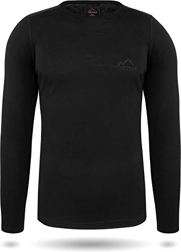normani Herren Merino Unterhemd Premium Oberteil Rundhalsausschnitt Funktionsoberteil 100% Merinowolle Thermounterwäsche Baselayer Skipullover Farbe Dunkelschwarz Größe M/50 normani Herren Merino Unterhemd Premium Oberteil Rundhalsausschnitt Funktionsoberteil 100% Merinowolle Thermounterwäsche Baselayer Skipullover Farbe Dunkelschwarz Größe M/50 von normani
