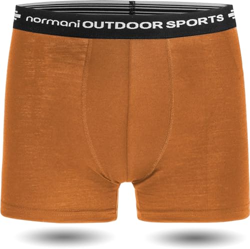 normani Herren Merino Unterhose Boxershorts Funktionsunterwäsche Sportunterhose - 100% MERINOWOOL Farbe Orange Größe L von normani