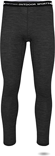 normani Herren Merino Unterhose Thermounterwäsche Funktionshose Lang Baselayer Leggins Ski-Winterhose - 100% Merinowolle 200 g/m² Farbe Anthrazit Größe M/50 von normani