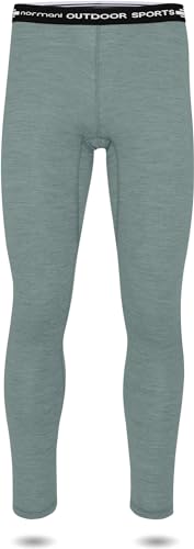 normani Herren Merino Unterhose Thermounterwäsche Funktionshose Lang Baselayer Leggins Ski-Winterhose - 100% Merinowolle 200 g/m² Farbe Blau Größe L/52 von normani