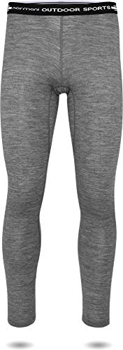 normani Herren Merino Unterhose Thermounterwäsche Funktionshose Lang Baselayer Leggins Ski-Winterhose - 100% Merinowolle 200 g/m² Farbe Hellgrau Größe XL/54 von normani