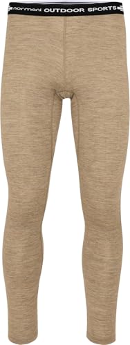 normani Herren Merino Unterhose Thermounterwäsche Funktionshose Lang Baselayer Leggins Ski-Winterhose - 100% Merinowolle 200 g/m² Farbe Beige Größe XL/54 von normani
