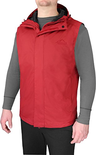 normani Herren Outdoor Softshell Weste Funktionsweste mit Kapuze und Stehkragen Freizeitweste Farbe Rot Größe 4XL von normani