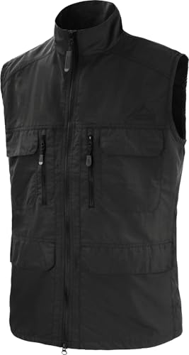 normani Herren Outdoor Sport Weste mit vielen Taschen für Freizeit, Angeln, Jagd oder Safari Tour (XS-5XL) Farbe Dunkelgrau Größe 7XL von normani