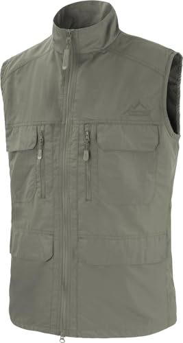 normani Herren Outdoor Sport Weste mit vielen Taschen für Freizeit, Angeln, Jagd oder Safari Tour (XS-5XL) Farbe Stone Größe 4XL von normani