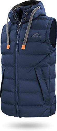 normani Herren Outdoor Weste Steppweste mit abnehmbarer Kapuze und Stehkragen, große Seitentaschen und ECO-Obermaterial aus PET-Flaschen - SBS-Reißverschlüsse Farbe Marine Größe S normani Herren Outdoor Weste Steppweste mit abnehmbarer Kapuze und Stehkragen, große Seitentaschen und ECO-Obermaterial aus PET-Flaschen - SBS-Reißverschlüsse Farbe Marine Größe S von normani