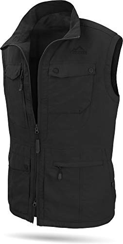 normani Herren Outdoor Weste mit atmungsaktivem Sonnenschutzmaterial 50+ (XS-5XL) Farbe Dunkel-Schwarz Größe XXL von normani