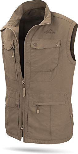 normani Herren Outdoor Weste mit atmungsaktivem Sonnenschutzmaterial 50+ (XS-5XL) Farbe Sand Größe 6XL von normani