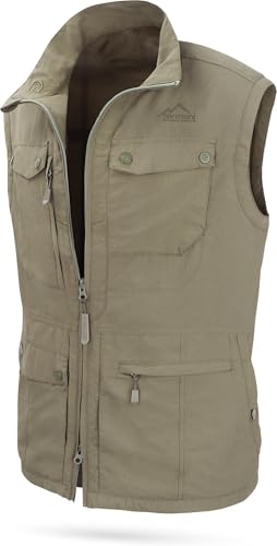 normani Herren Outdoor Weste mit atmungsaktivem Sonnenschutzmaterial 50+ (XS-5XL) Farbe Stone Größe 8XL von normani