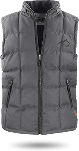 normani Herren Outdoor Winter-Steppweste mit Kapuze und Stehkragen Farbe Anthrazit Größe XXL von normani