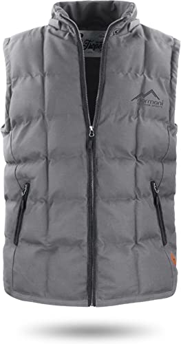 normani Herren Outdoor Winter-Steppweste mit Kapuze und Stehkragen Farbe Grau Größe XXL von normani