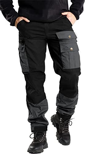 normani Herren Outdoorhose Trekkinghose Pants Funktionshose mit Wachsbeschichtung für Outdoor-Aktivitäten Farbe Anthrazit/Schwarz Größe M von normani