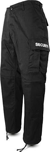 normani Herren Security Hose Feldhose mit Schirftzug beidseitig (S-3XL) Farbe Dunkelschwarz Größe XXL von normani