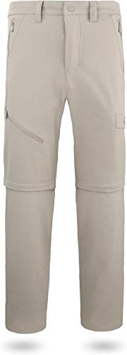 normani Herren Softshellhose Zip Off Hose 2-in-1 Stretch Funktionshose (S-4XL) Farbe Beige Größe L/52 von normani