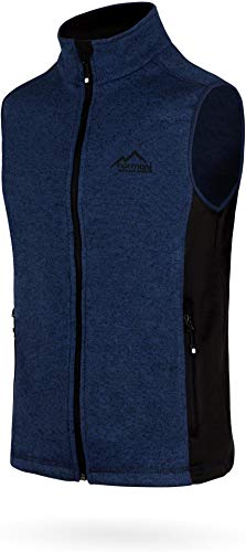 normani Herren Strick-Fleeceweste mit Seitentaschen und Neopren Ärmellose Outdoor Weste, warme 280 g/m² Grammatur Farbe Navy Größe XL von normani