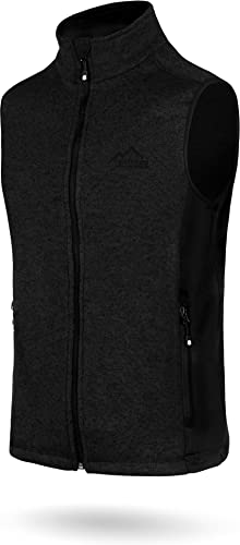 normani Herren Strick-Fleeceweste mit Seitentaschen und Neopren Ärmellose Outdoor Weste, warme 280 g/m² Grammatur Farbe Schwarz Größe L von normani