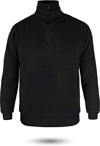 normani Herren Troyer Pullover mit Rollkragen und Reißverschluss Blau Gr. S-XXXL Farbe Schwarz Größe S von normani