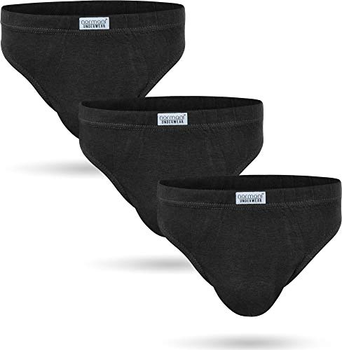 normani Herren Unterhosen (6er oder 3er Pack) aus 100% Baumwolle - Slips ohne kratzenden Zettel Farbe 3 x Schwarz Größe XL von normani