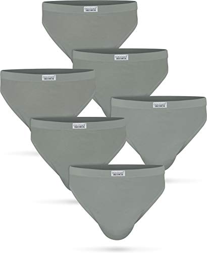normani Herren Unterhosen (6er oder 3er Pack) aus 100% Baumwolle - Slips ohne kratzenden Zettel Farbe 6 x Grau Größe XL von normani