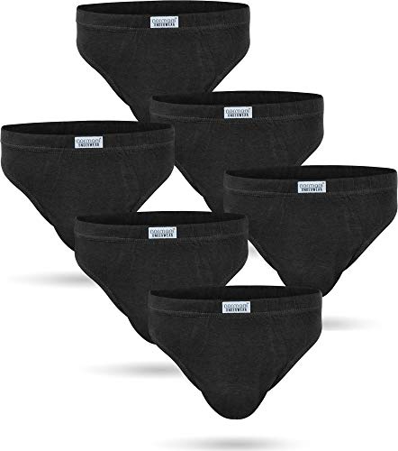 normani Herren Unterhosen (6er oder 3er Pack) aus 100% Baumwolle - Slips ohne kratzenden Zettel Farbe 6 x Schwarz Größe XXL von normani