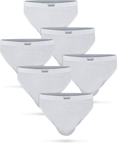 normani Herren Unterhosen (6er oder 3er Pack) aus 100% Baumwolle - Slips ohne kratzenden Zettel Farbe 6 x Weiß Größe 3XL von normani