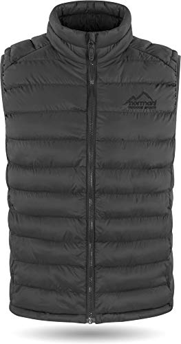 normani Herren Wattierte Steppweste winddichter Bodywarmer Winterweste Outdoor-Funktionsweste Ärmellos mit Stehkragen und Reißverschlussseitentaschen Farbe Grau Größe XL/54 von normani