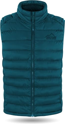 normani Herren Wattierte Steppweste winddichter Bodywarmer Winterweste Outdoor-Funktionsweste Ärmellos mit Stehkragen und Reißverschlussseitentaschen Farbe Marine Größe S/48 von normani