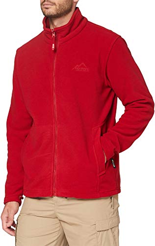 normani Herren dicke Fleecejacke Fleece Jacke Outdoor Jacke Sportjacke aus schnelltrocknendem 280 g/m² Polyester Farbe Rot Größe XL/54 von normani