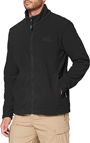 normani Herren dicke Fleecejacke Fleece Jacke Outdoor Jacke Sportjacke aus schnelltrocknendem 280 g/m² Polyester Farbe Schwarz Größe S/48 von normani