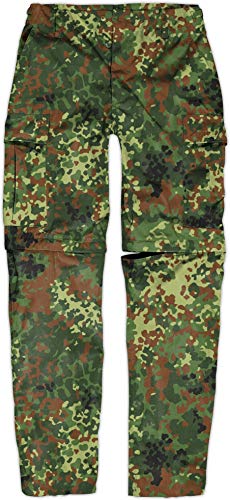 normani Herren leichte 2-in-1 Zip Off Funktionshose Rip-Stop Feldhose Wanderhose (XS-5XL) Farbe Flecktarn Größe L/52 von normani