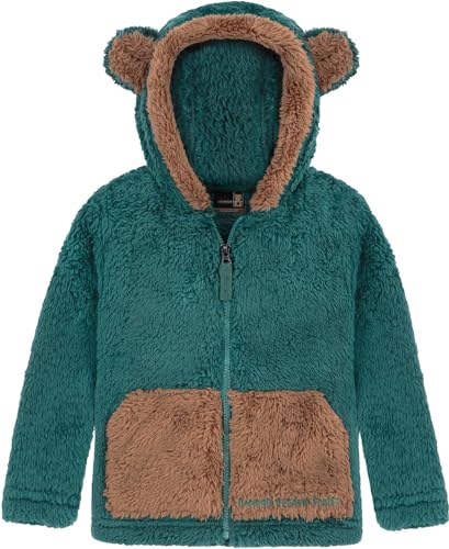 normani Kinder Baby Teddyjacke Fleecejacke Sherpajacke Kapuzenjacke Kapuzenjacke mit Ohren für Junge und Mädchen Farbe Petrol Größe 2 Jahre von normani