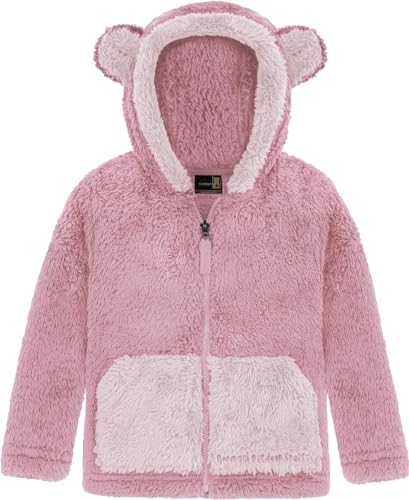 normani Kinder Baby Teddyjacke Fleecejacke Sherpajacke Kapuzenjacke Kapuzenjacke mit Ohren für Junge und Mädchen Farbe Rosa Größe 12-18 Monate von normani