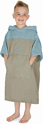 normani Kinder Badeponcho - Badehandtuch aus 100% Bio-Baumwolle - Surfer Poncho für Jungen und Mädchen 0-13 Jahren Farbe Blau Größe 0-2 Jahre von normani