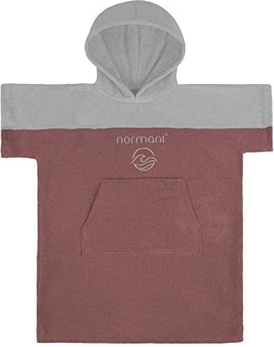 normani Kinder Badeponcho - Strandponcho aus Bio-Baumwolle - Handtuch-Poncho mit Kapuze für Jungen und Mädchen von 0-13 Jahren - Bademantel aus schadstofffreiem Material Farbe Rosa Größe 10-13 Jahre von normani