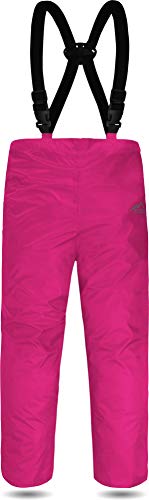 normani Kinder Kids Regenhose Latzhose mit Hosenträgern wasserdichte Matschhose für Jungen und Mädchen Farbe Pink Größe L von normani